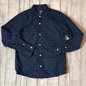 Boy’s Size 10-12 Children’s Place Button Down Shirt Navy Patterned